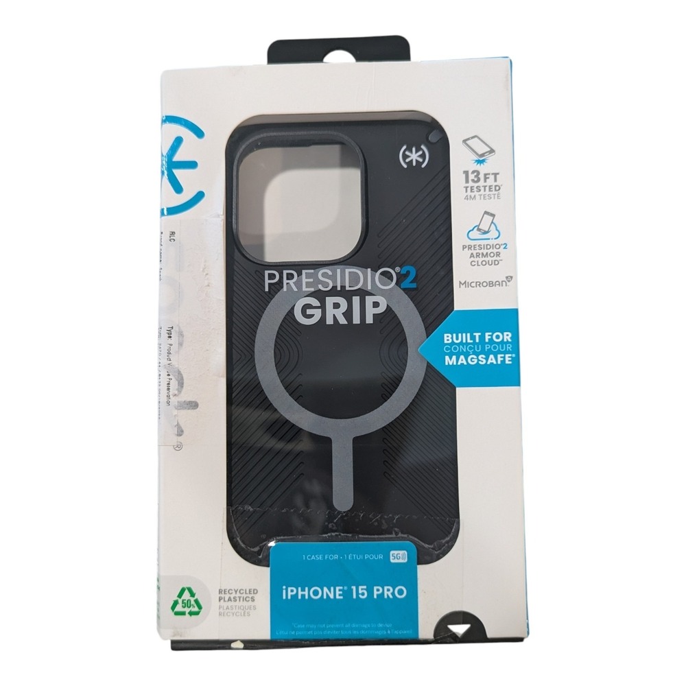 M1-O Speck Presidio 2‎ Grip Magsafe Case for Apple iPhone 15 Pro - Black